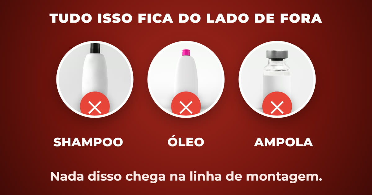 Produtos aplicados por fora no cabelo