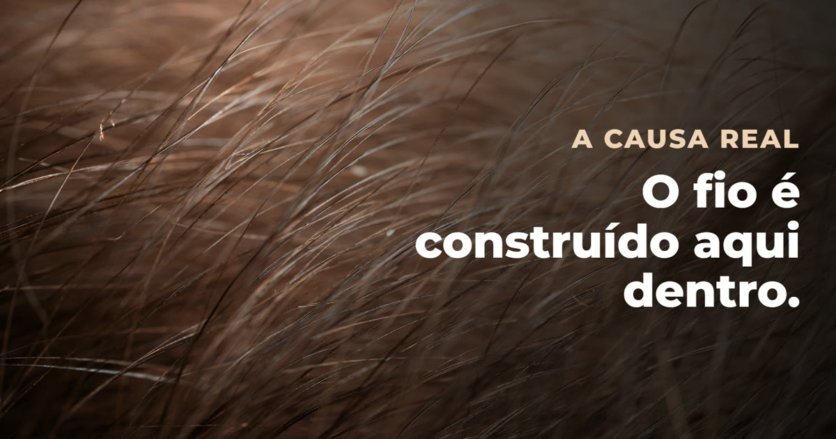 O fio sendo construído dentro do couro cabeludo