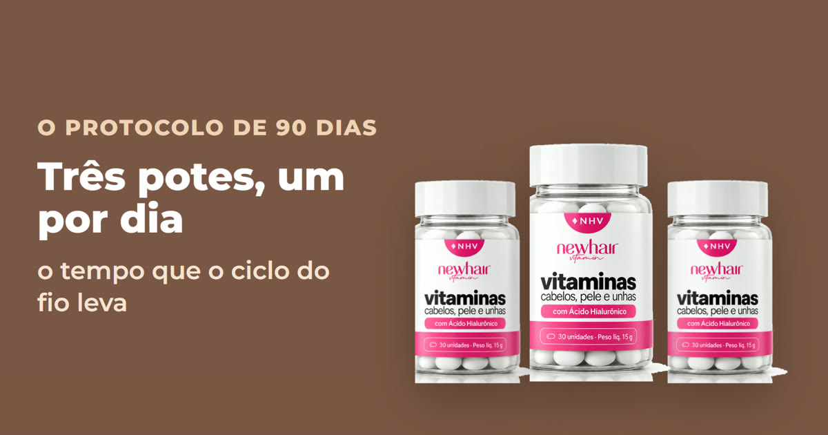 O protocolo de 90 dias: três potes da Vitamina NHV, um por dia